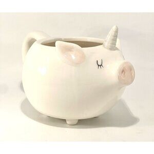 Arlington Design Pigicorn Mug with Legs Pig Unicorn Piggy Pot Planter Cup